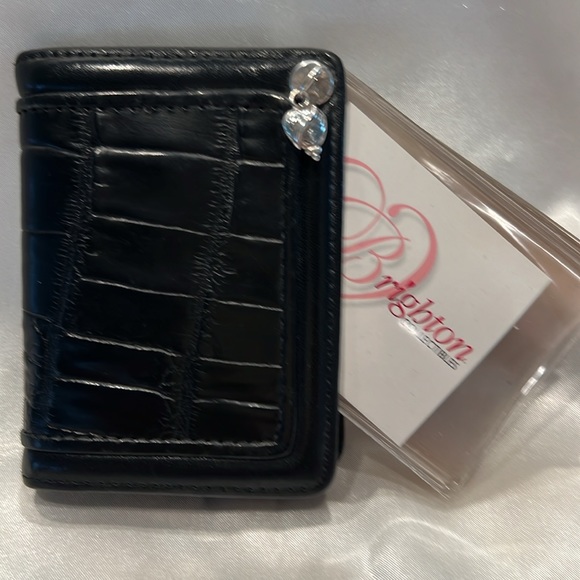 EUC Black card case Croco also Brighton Black Croco Twister Photo Album/Card - Picture 5 of 7